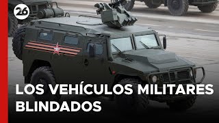Vehículos militares blindados llegan a Rusia