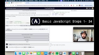 freeCodeCamp JavaScript Algorithms & Data Structures, Basic JavaScript, Steps 1 - 34