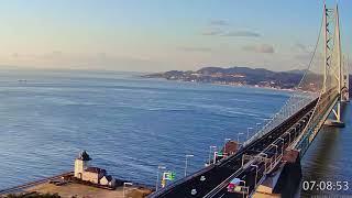 明石海峡大橋ライブカメラ 拡大版 [2/24AM] Akashi-Kaikyo Bridge LIVE Streaming 神戸淡路鳴門自動車道 淡路島 アーカイブ