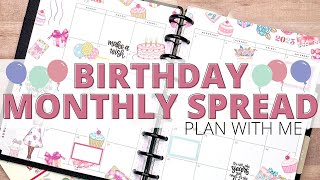 PLAN WITH ME - CLASSIC HAPPY PLANNER - AUGUST MONTHLY SPREAD KELL OF A PLAN BIRTHDAY BASICS VOLUME 2