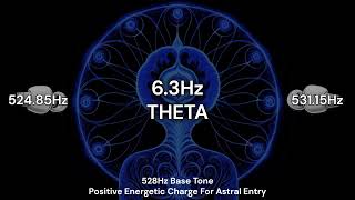 [ASTRAL VIBRATION] 6.3Hz Theta Binaural - 528Hz Solfeggio [PURE TONE]