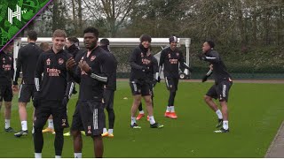 Aubameyang back with a smile on his face with Partey, Smith Rowe in fun  Arsenal training session
