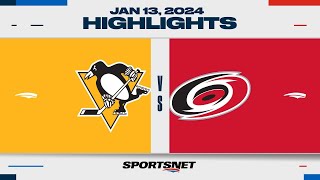 NHL Highlights | Penguins vs. Hurricanes - January 13, 2024