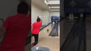 ブラインドボウリング　アイドルゴールドパールで124番スペア(Blind bowling)