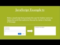 JavaScript Prompt Box - Exercise #1