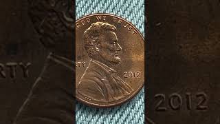 2012 LINCOLN SHIELD CENT (FRONT AND BACK OF COIN)