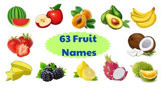 Explore 63 Common Fruits names in English! | English Vocabulary