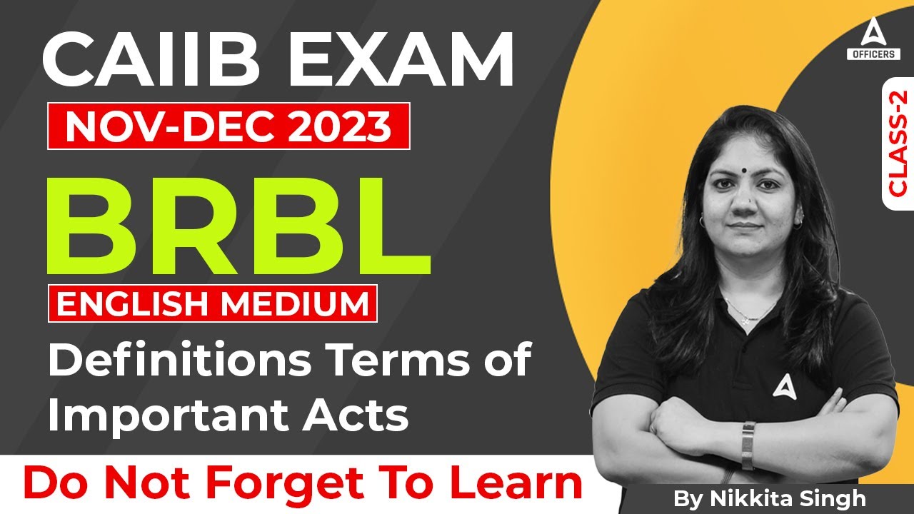 CAIIB Nov Dec 2023 Exam | CAIIB BRBL English Medium | Definitions Terms ...