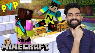 CRAZY PVP BATTLE WITH MY WIFE - MINECRAFT GAMEPLAY HINDI