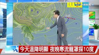 【立綱氣象報報】華南雲帶東移 天氣轉濕冷 穿著保暖│中視午間氣象 20240122