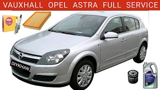 Vauxhall Opel Astra Full Service. Oil Filter, Air Filter, NGK Spark Plugs & Oil Change. Opel Astra