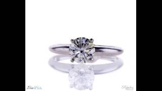 GIA 14k White Gold Round Cut Diamond Solitaire Engagement Ring 1.02 Ct L I1