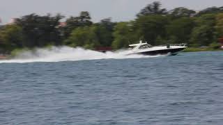 48 ft. Fountain Express Cruiser on the Detroit River.