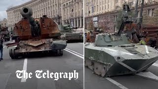Ukraine mocks Moscow with parade of destroyed Russian tanks