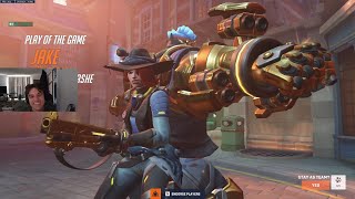 POTG! JAKE INSANE ASHE GAMEPLAY! JAKE + VIOLET VS EMONGG! OVERWATCH 2 SEASON 5 TOP 500