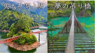 【絶景】奥大井湖上駅と夢の吊り橋が綺麗すぎた。。〜日本一周静岡観光〜