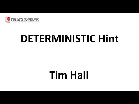 Efficient Function Calls From SQL (Part 2) : The DETERMINISTIC Hint