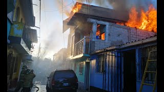 Incendio estructural en colonia 4 de Febrero, zona 7