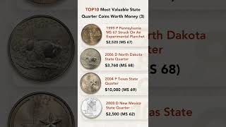 TOP 10 Most Valuable State Quarter Coins Worth Money (3) #coin  #quarter #coinvalue #coincollecting