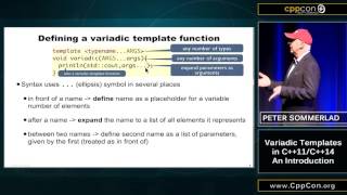 CppCon 2015: Peter Sommerlad “Variadic Templates in C++11 / C++14 - An Introduction”