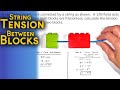 Calculate String Tension Between Two Blocks Being Pulled Horizontally | Worked Example