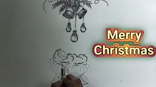 Christmas Drawing || Bell with jesus Sketch || Merry Christmas || Christmas easy Sketch || Art