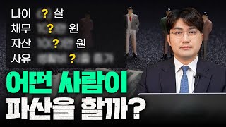 개인파산을 하는 사람들의 평균치