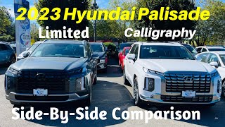 New 2023 Hyundai Palisade Calligraphy vs 2023  Palisade Limited Side-By-Side Comparison