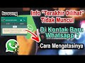 Cara Mengatasi Mengapa Info Terakhir Dilihat Tidak Muncul Di Kontak Baru Whatsapp | Trik Whatsapp