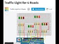 How To Create a Traffic Lights System for 4 Roads Using Arduino Uno in tinkercad.com