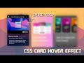 CSS Card Hover Effect | Embed Video with HTML