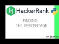 Finding the Percentage | Hackerrank Python Solutions |Unq coder