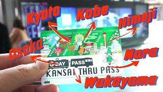 Unlimited Trains Subways Buses in Kansai with Only One Ticket / Kansai Thru Pass/ Osaka Kyoto Biwako