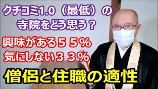 僧侶と住職の適性 　クチコミ1.0（最低）の寺院をどう思う？