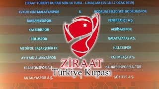 Ziraat Türkiye Kupası Son 16 Turu Kur Eşleşmeleri Belli Oldu