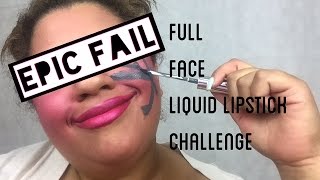 Face Using Only Liquid Lipstick Challenge| EPIC FAIL| Justlikedrew