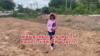 ที่ดินสวยพร้อมมาก 2 ไร่ ติดลาดยาง  คลอง 12 บึงคอไห ลำลูกกา ปทุมธานี