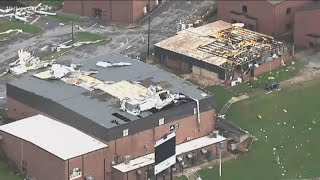 Newnan High School buildings had roofs ripped off after tornado