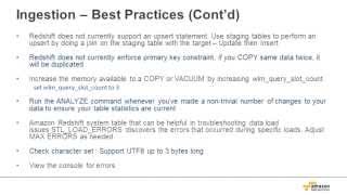 AWS Webcast - Amazon Redshift Best Practices for Data Loading and Query Performance