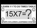 Multiplication Tables 11 to 20 for Kids | Learn 11 to 20 times tables Quiz