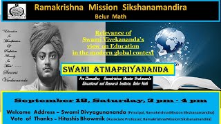 Webinar on "Relevance of Swami Vivekananda's View on Education in the modern global context"