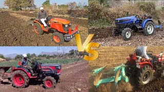 Kubota 27vs Farmtrac atom 26 vs Vst shakti 27 vs mahindra jivo 245 || Ploughing 🔥 Who is Best ? 💯