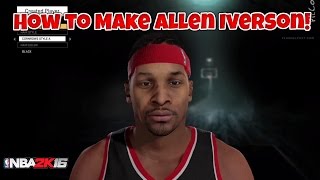 How to Create Allen Iverson in NBA 2k16 | My Player Face Sculpting