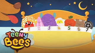 Seven in the Bed @TEENYBEES🐝 | Counting Song | Toddler Learning Video | Nursery Rhymes \u0026 Kids song