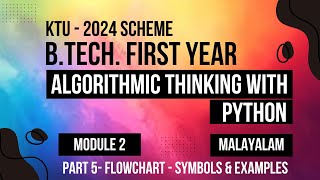KTU BTECH 2024 First Semester - Algorithmic Thinking with Python - Module 2 - Part 5 : Flowcharts