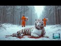 the smart baby white tiger went in search of a young man to rescue the injured mother white tiger.