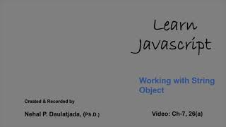 Learn Javascript: Working with String Object - Email : Reg. Exp.