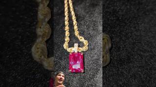 Color Changing Pulled Czochralski Alexandrite 14k Pendant With Natural Diamond Bail! #shorts #bling