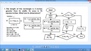 FLOWCHART RECTANGLE GIVEN AREA