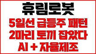 [휴림로봇 주가전망] 5일선 급등주 패턴 이어진다 2일간 음봉 양봉전환 정확하네 AI + 자율제조 솔루션까지 두마리 토끼 잡았다 휴머노이드 시대 최대 수혜주